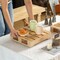 Vintiquewise Rustic Wooden Pallet Display Stand Natural Wood Riser for Home Decor Table Centerpiece Candle or Dessert Holders Plant Pot DIY Craft Party Accents and Event Presentation